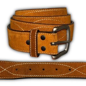 Sinuous Embroidered Mahogany Suede Belt